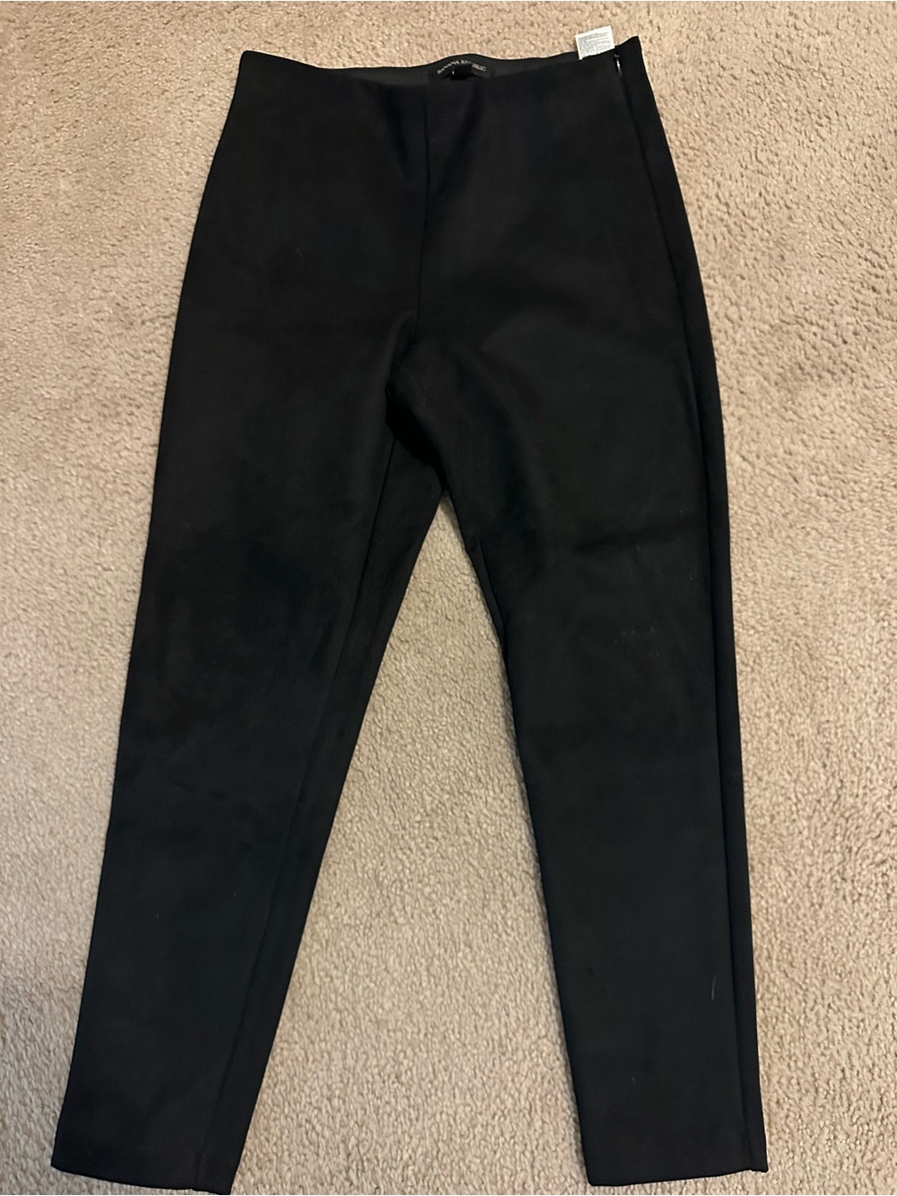 Banana Republic Faux Suede Black Devon Dress Pants - Tailored Straight Fit
